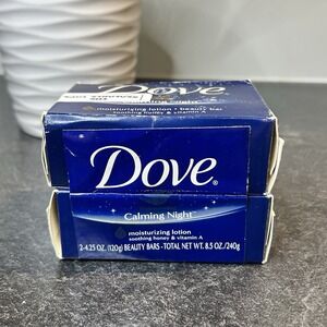 Dove Calming Night Moisturizing Lotion Beauty Bar Soap Soothing Honey Vitamin‎ A